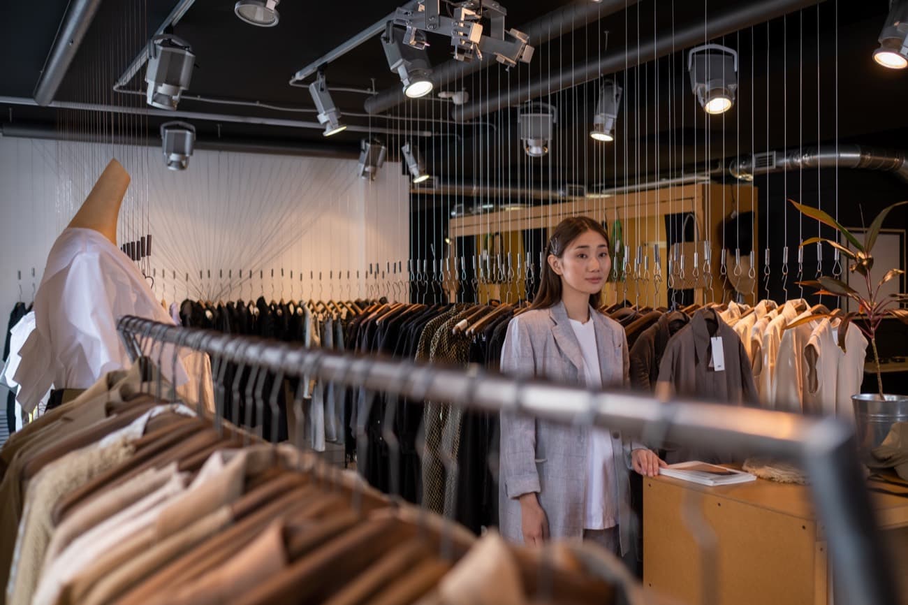 Small business owner reviewing operations